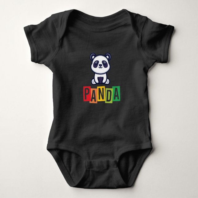 Panda blk baby strampler (Vorderseite)