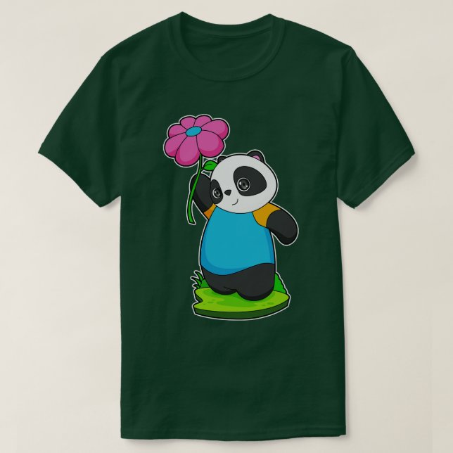 Panda-Blume T-Shirt (Design vorne)