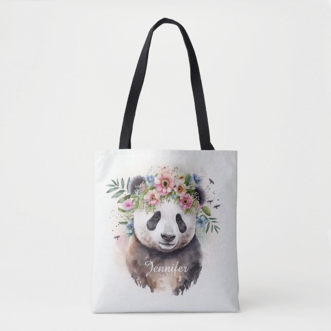 Panda Blumen Aquarell (Vorderseite)