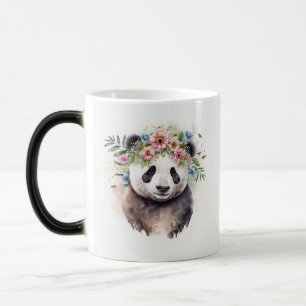 Panda Blumen Aquarell Verwandlungstasse