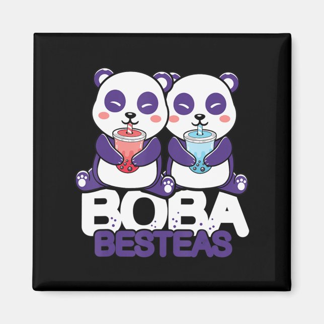 Panda Boba Bubble Tee Anime Kawaii Neko Girls Magnet (Vorne)