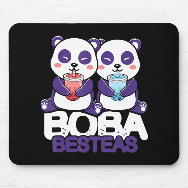 Panda Boba Bubble Tee Anime Kawaii Neko Girls Mousepad (Vorne)