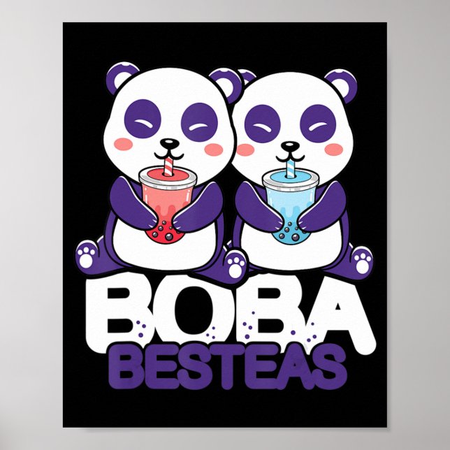 Panda Boba Bubble Tee Anime Kawaii Neko Girls Poster (Vorne)