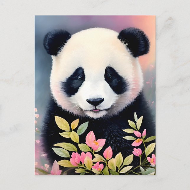 Panda Botanical Art Postkarte (Vorderseite)