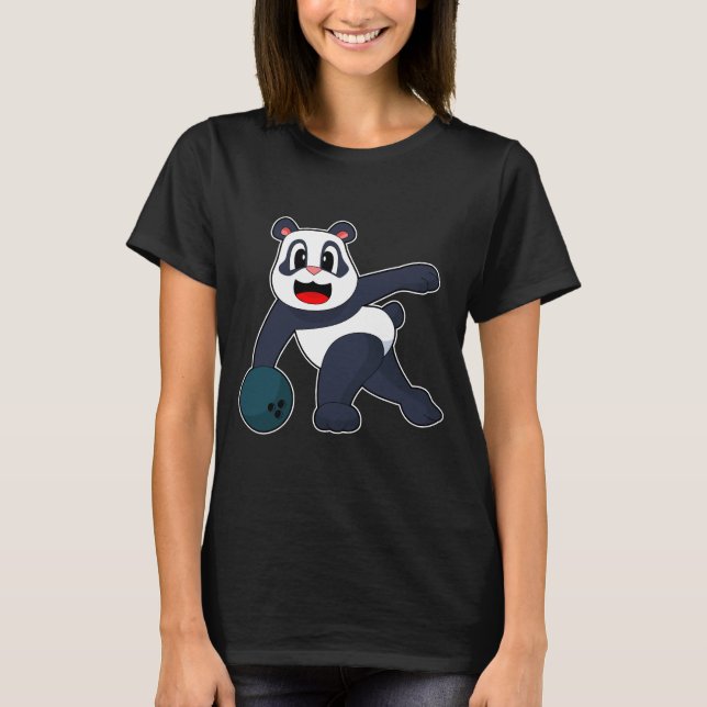 Panda Bowling Bowlingkugel T-Shirt (Vorderseite)
