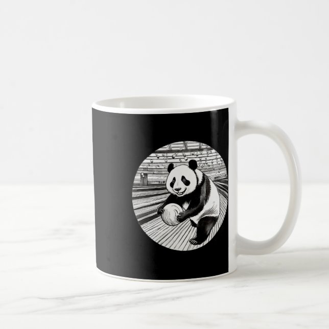 Panda Bowling Player Funny Bowler für Männer Kaffeetasse (Rechts)