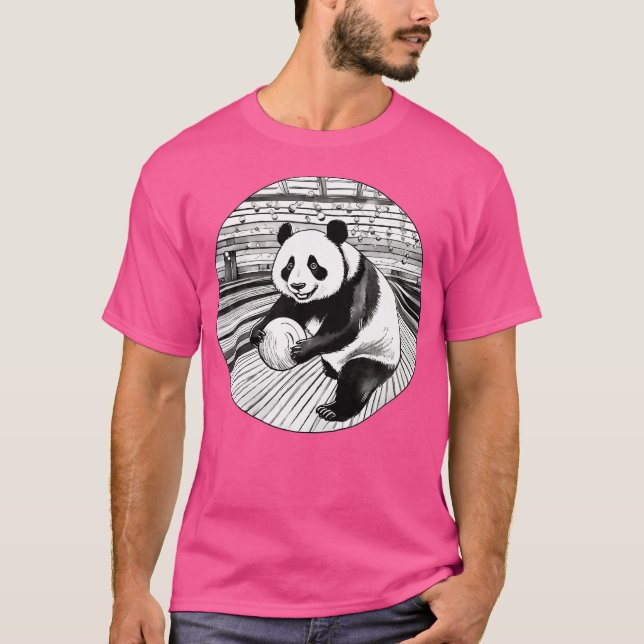 Panda Bowling Player Funny Bowler für Männer T-Shirt (Vorderseite)