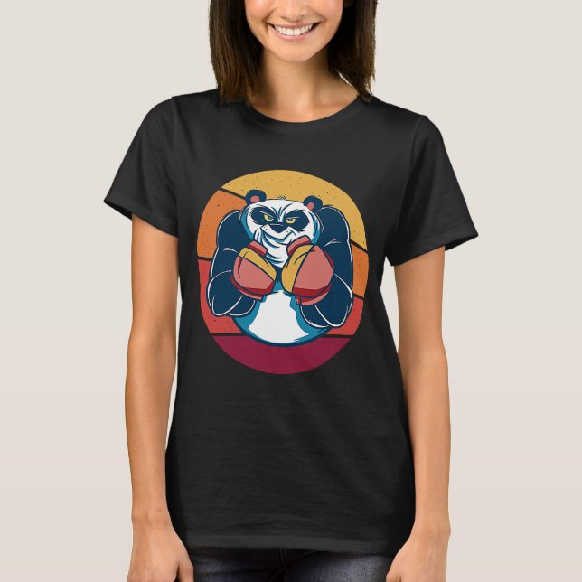 Panda Boxing Boxing Fighting Punch T-Shirt (Vorderseite)