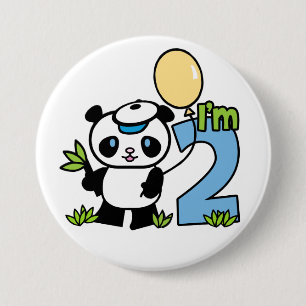 Panda Boy 2. Geburtstag Button