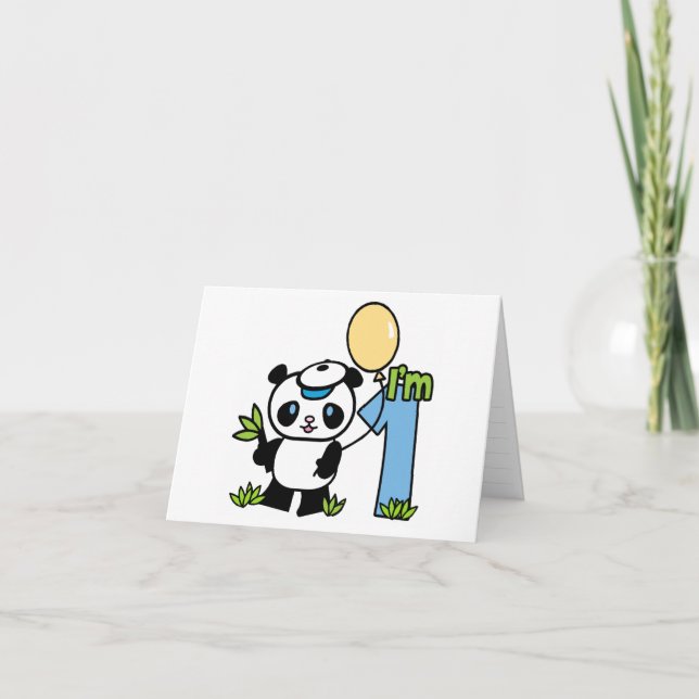 Panda Boy Erstgeburt Einladungen (Vorderseite)