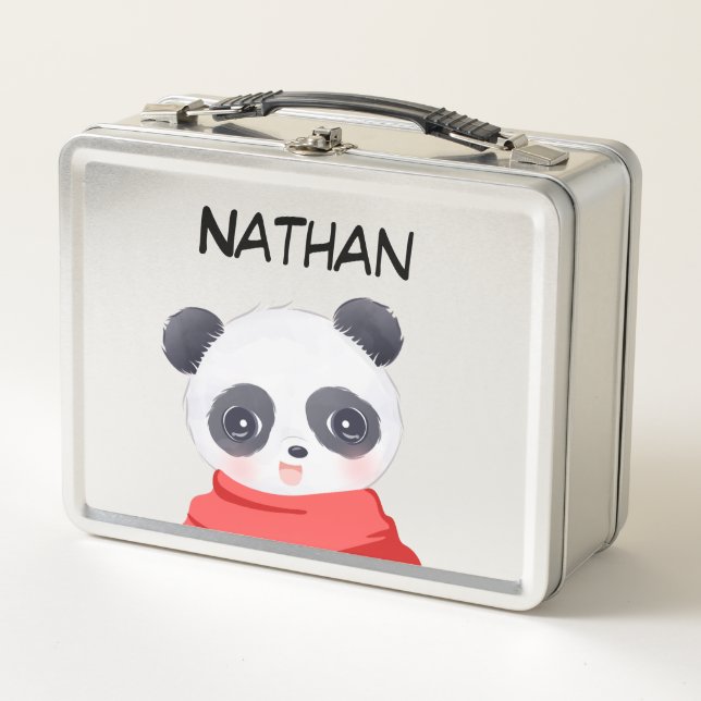 Panda Boy Metal Lunch Box (Vorderseite)