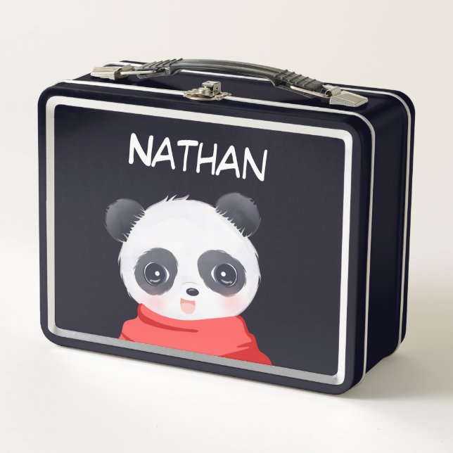 Panda Boy Metal Lunch Box (Vorderseite)