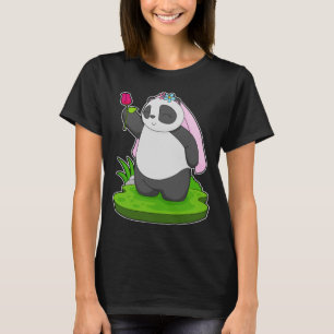 Panda-Braut Rosen-Hochzeit T-Shirt