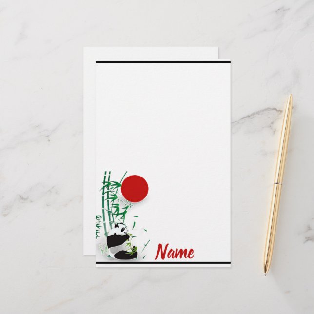 Panda Briefpapier (Vorderseite/Rückseite Beispiel)
