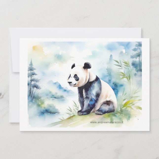 Panda bringt viel Glück Einladung (Vorderseite)