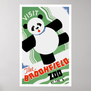 Panda Brookfield Zoo 1938 WPA Poster