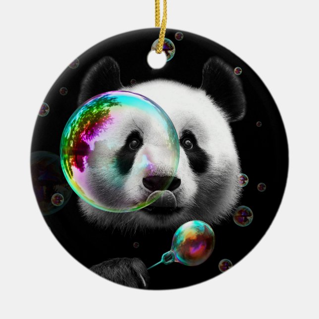 PANDA BUBBLE MAKER KERAMIK ORNAMENT (Vorne)