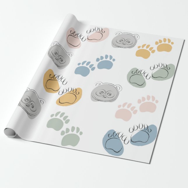 Panda Cartoon Kids Baby Wrappaper Geschenkpapier (Ungerollt)