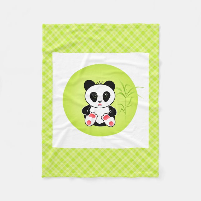 Panda, Cartoon, Kinder Fleecedecke (Vorderseite)