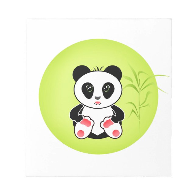 Panda, Cartoon, Kinder Notizblock (Vorderseite)