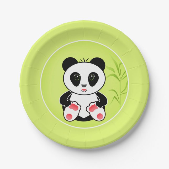 Panda, Cartoon, Kinder Pappteller (Vorderseite)