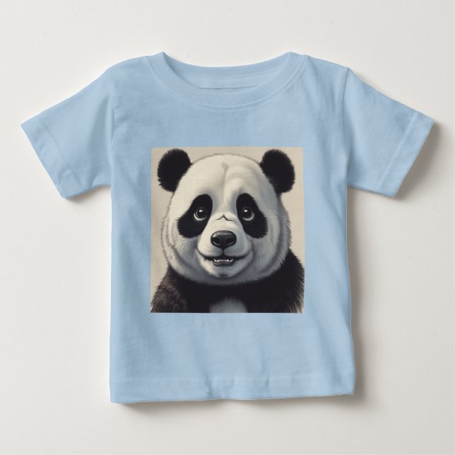 Panda Cartoon Zeichne Kunst Baby T-shirt (Vorderseite)