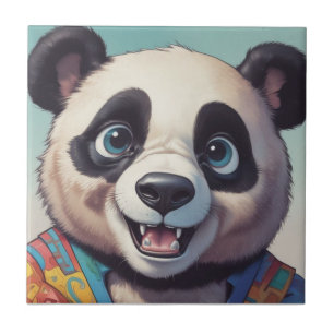 Panda Cartoon Zeichne Kunst Fliese