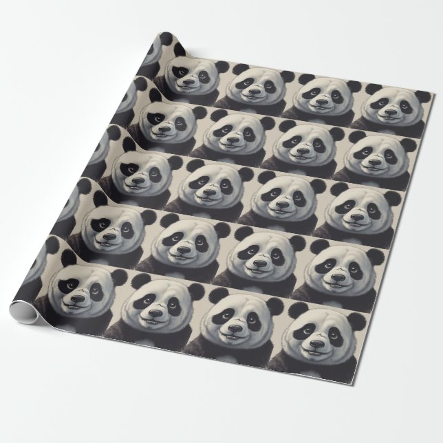 Panda Cartoon Zeichne Kunst Geschenkpapier (Ungerollt)