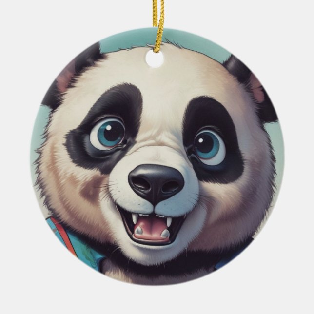 Panda Cartoon Zeichne Kunst Keramik Ornament (Vorne)