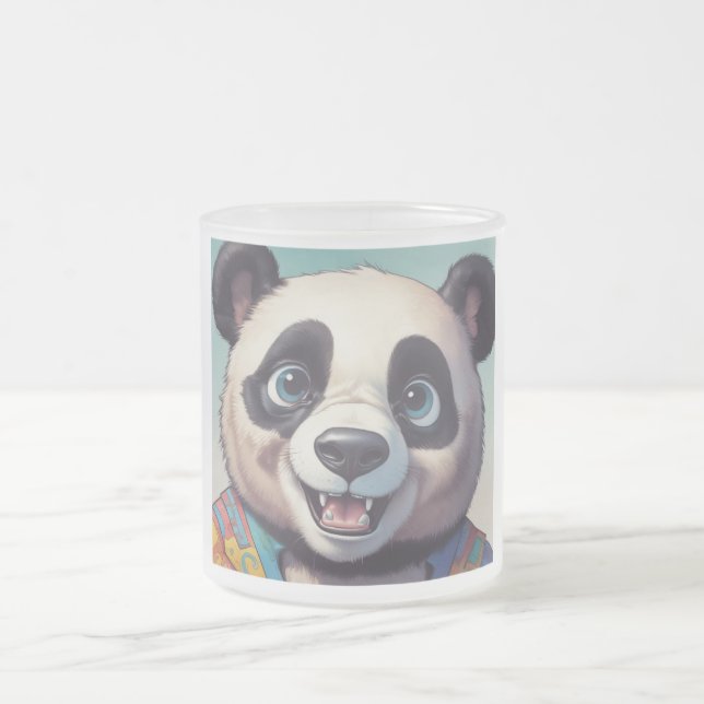 Panda Cartoon Zeichne Kunst Mattglastasse (Mittel)