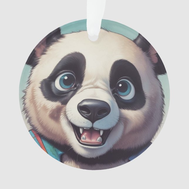 Panda Cartoon Zeichne Kunst Ornament (Vorderseite)