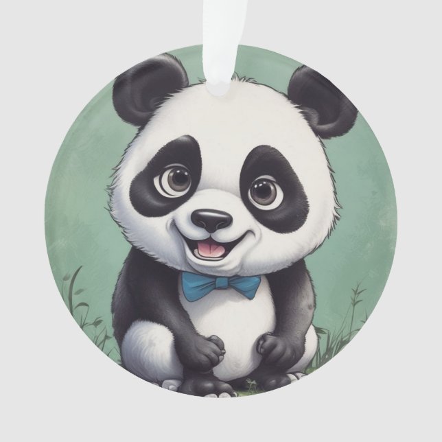 Panda Cartoon Zeichne Kunst Ornament (Vorderseite)