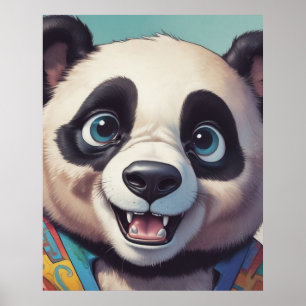 Panda Cartoon Zeichne Kunst Poster