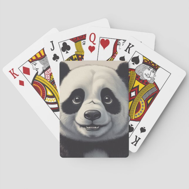 Panda Cartoon Zeichne Kunst Spielkarten (Rückseite)