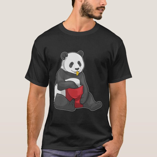 Panda Chips Chipstüte T-Shirt (Vorderseite)