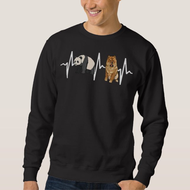 Panda Chow Chow Heartbeat Dog Sweatshirt (Vorderseite)