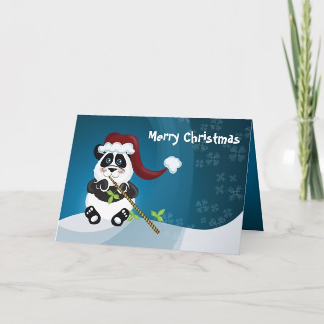 Panda Christmas Feiertagskarte (Vorderseite)