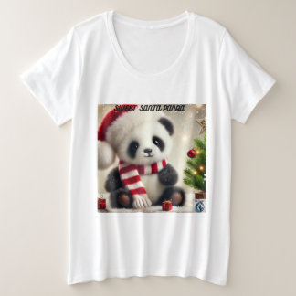 Panda Christmas Große Größe T-Shirt