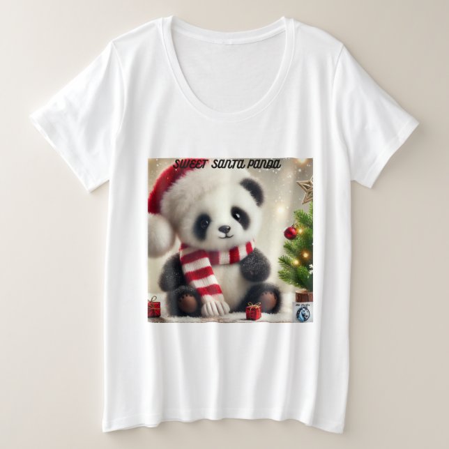Panda Christmas Große Größe T-Shirt (Design vorne)