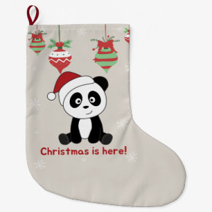 Panda Christmas Snow Winter Animals Pandas Large C Großer Weihnachtsstrumpf