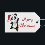 Panda Christmas Snow Winter Animals Pandas Trucker Geschenkanhänger<br><div class="desc">The panda for Christmas with fairy lights. Funny animals with ohrs and snow to the holidays. Also funny for Christmas in July. Pandas are sweet animals and perfect for Christmas.</div>