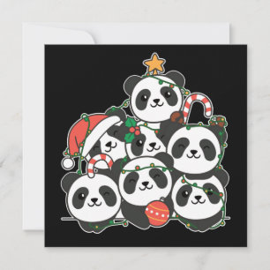 Panda Christmas Tree Funny Animal Christmas Invita Einladung