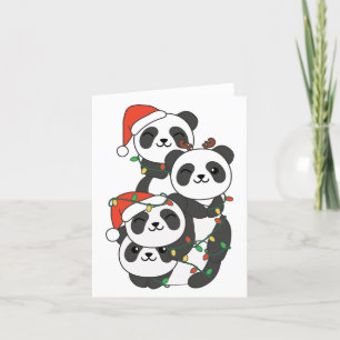 Panda Christmas Tree Weihnachtsanimals Pandas Holi Feiertagskarte