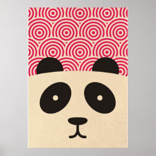Panda & Circle Muster Plakat