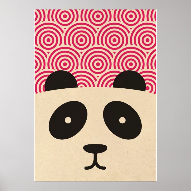 Panda & Circle Muster Plakat (Vorne)