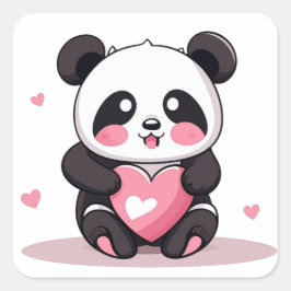 Panda Clipart Quadratischer Aufkleber