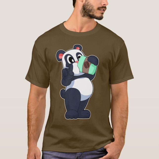 Panda Coffee Cup T-Shirt (Vorderseite)