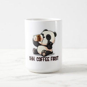 Panda Coffee First Aufkleber Kaffeetasse