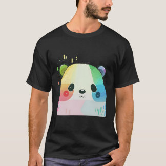 Panda Colorful Anime Coon Zeichne Regenbogen T-Shirt