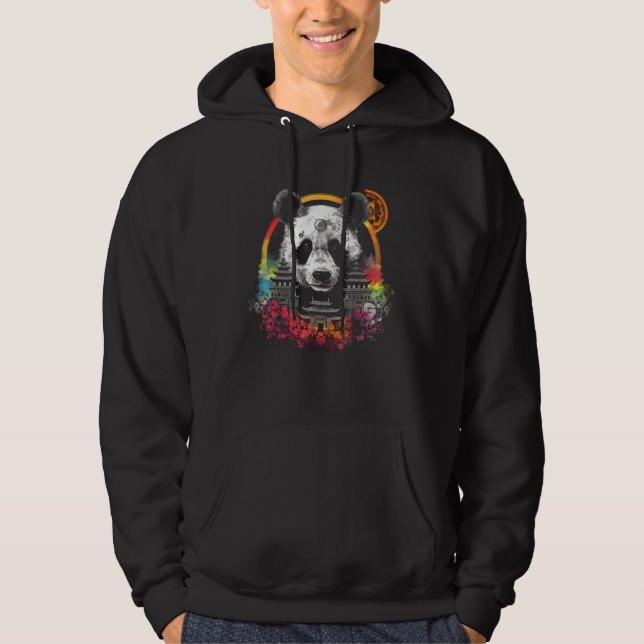 Panda Colourful Architecture  Animal  Animal Panda Hoodie (Vorderseite)